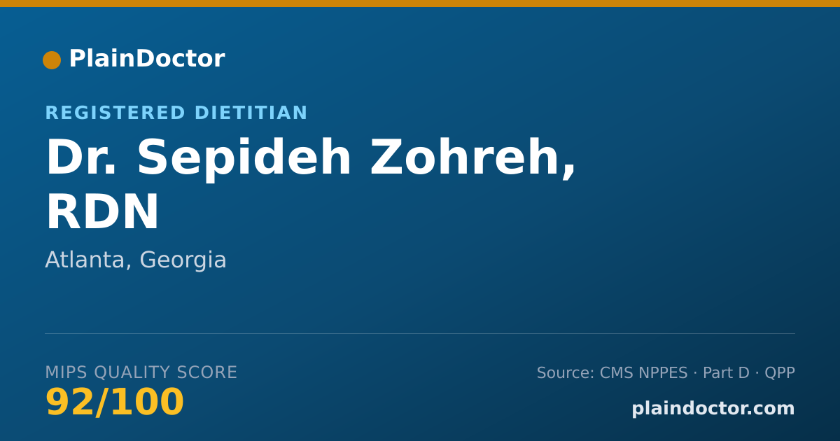 Shareable card for Sepideh Zohreh, RDN - Registered Dietitian, Atlanta, GA