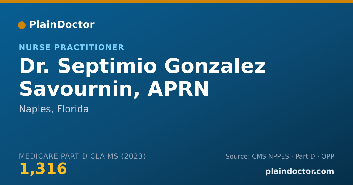 Shareable card for Septimio Gonzalez Savournin, APRN - Nurse Practitioner, Naples, FL