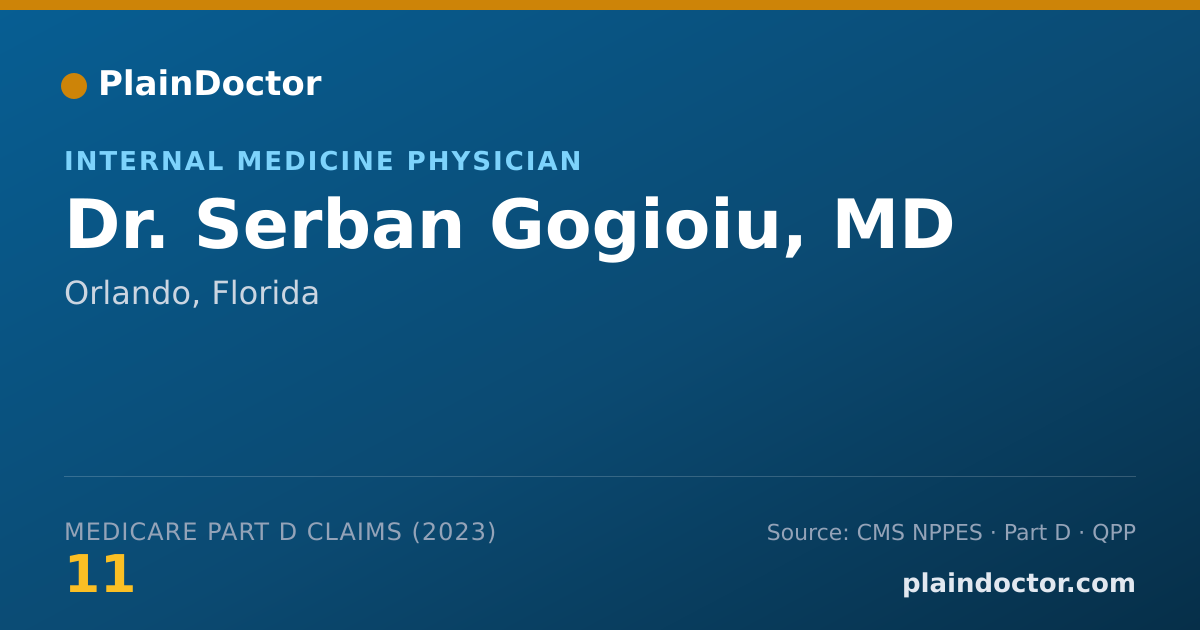 Shareable card for Serban Gogioiu, MD - Internal Medicine Physician, Orlando, FL