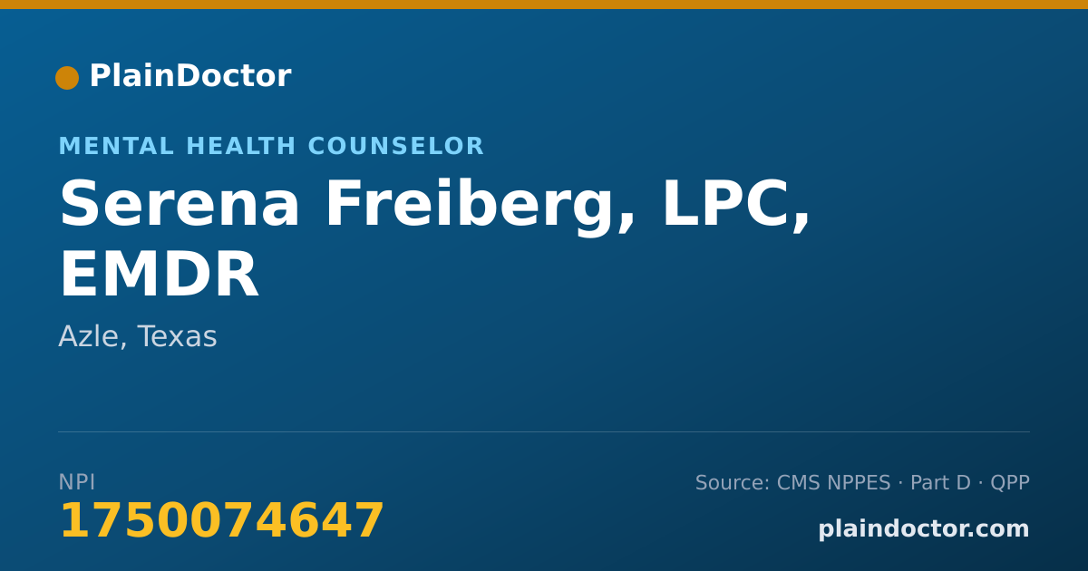 Shareable card for Serena Freiberg, LPC, EMDR - Mental Health Counselor, Azle, TX