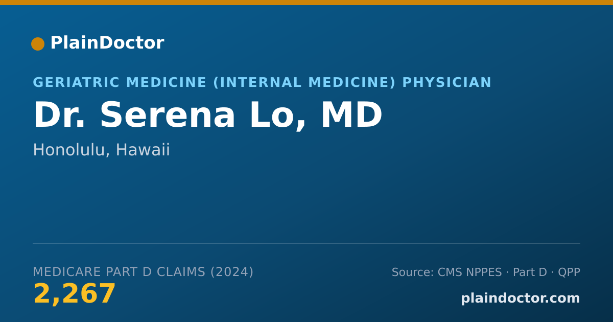 Shareable card for Serena Lo, MD - Geriatric Medicine (Internal Medicine) Physician, Honolulu, HI
