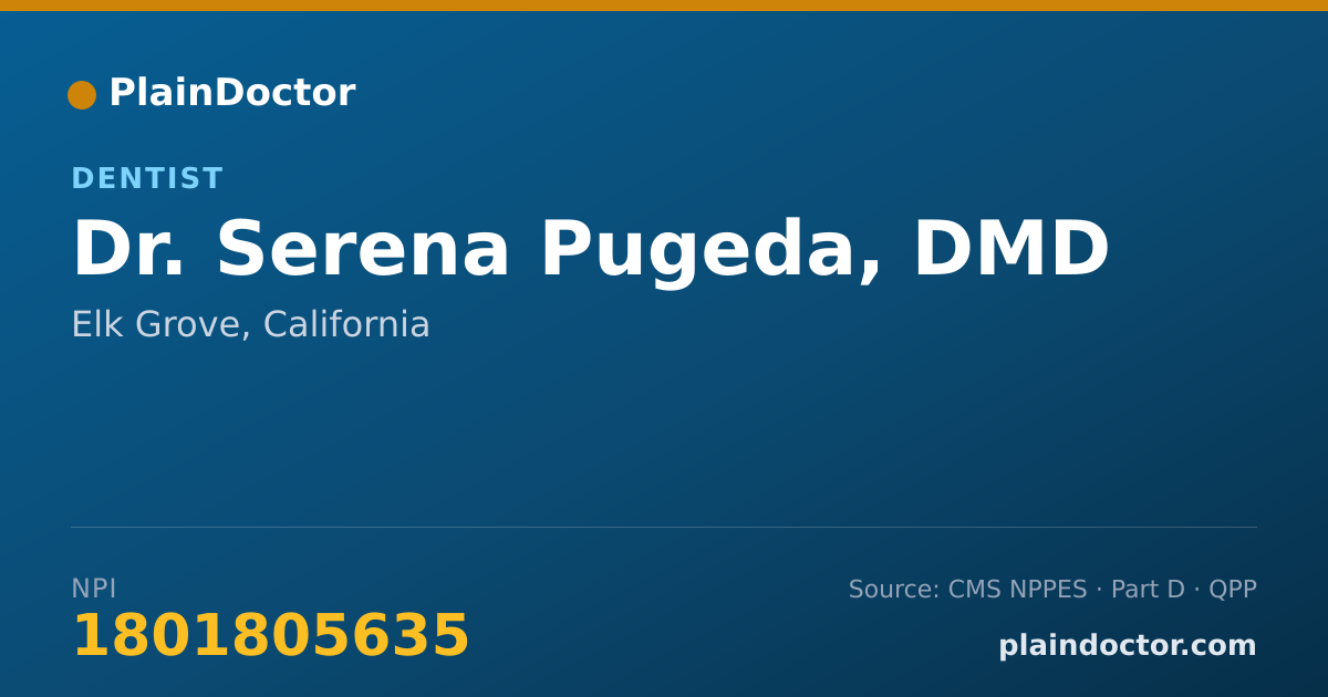 Shareable card for Serena Pugeda, DMD - Dentist, Elk Grove, CA
