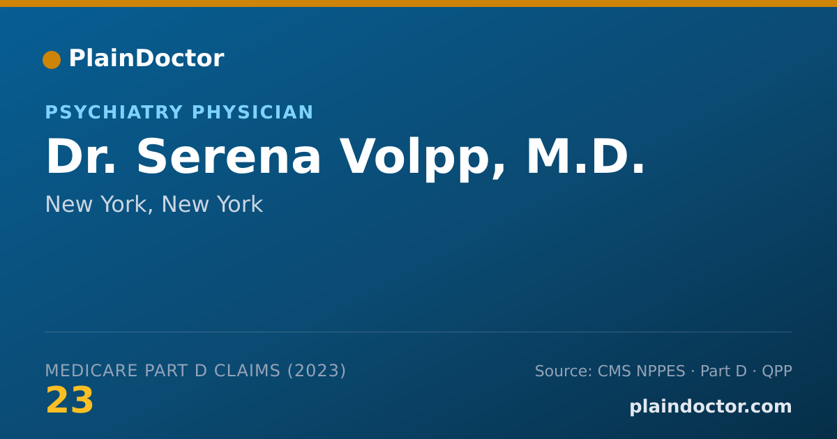 Shareable card for Serena Volpp, M.D. - Psychiatry Physician, New York, NY