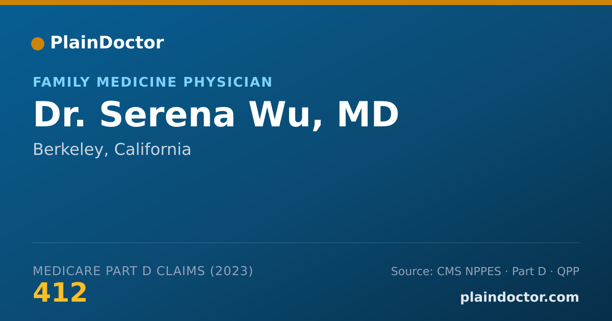 Shareable card for Serena Wu, MD - Family Medicine Physician, Berkeley, CA