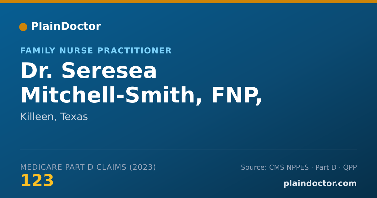 Shareable card for Seresea Mitchell-Smith, FNP, PMHNP-BC - Family Nurse Practitioner, Killeen, TX