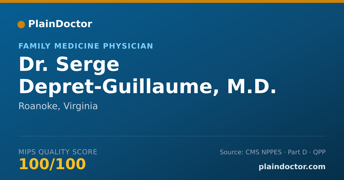 Shareable card for Serge Depret-Guillaume, M.D. - Family Medicine Physician, Roanoke, VA