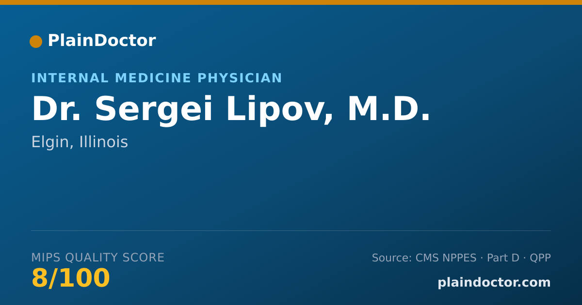 Shareable card for Sergei Lipov, M.D. - Internal Medicine Physician, Elgin, IL