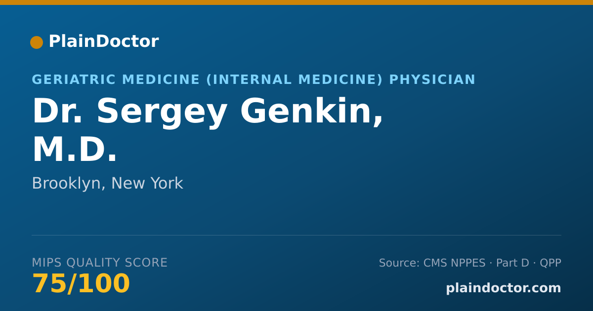 Shareable card for Sergey Genkin, M.D. - Geriatric Medicine (Internal Medicine) Physician, Brooklyn, NY