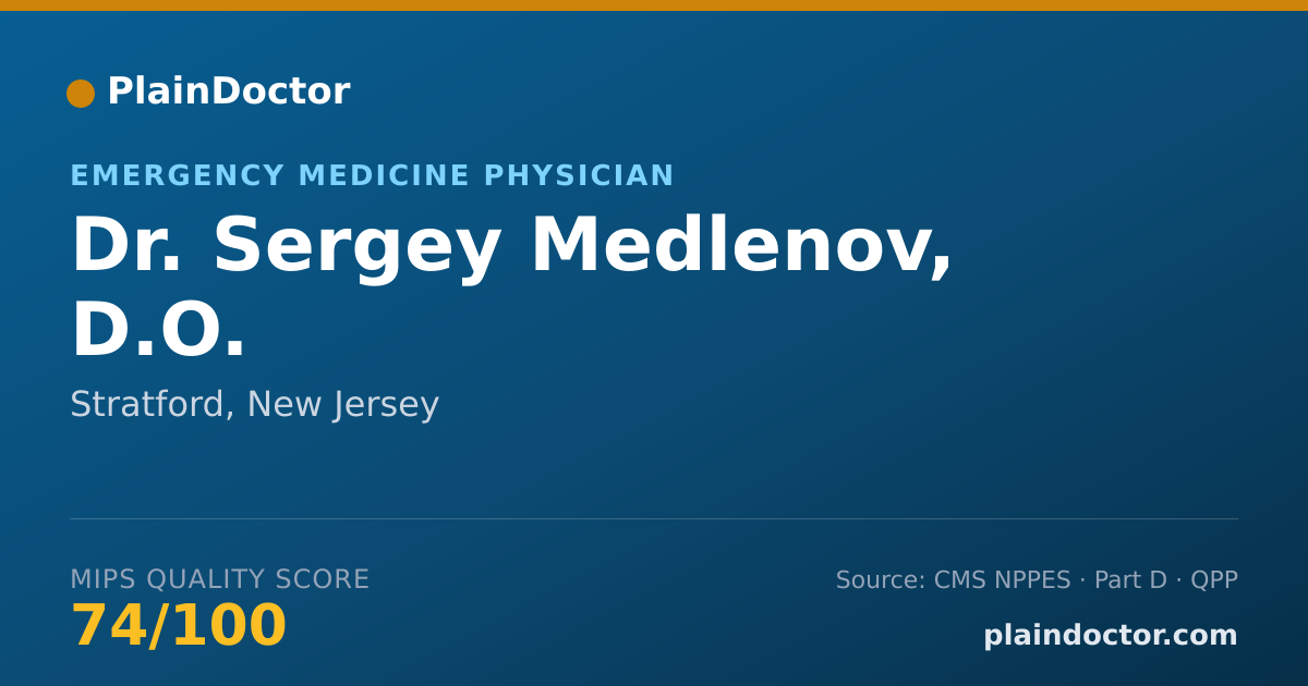 Shareable card for Sergey Medlenov, D.O. - Emergency Medicine Physician, Stratford, NJ