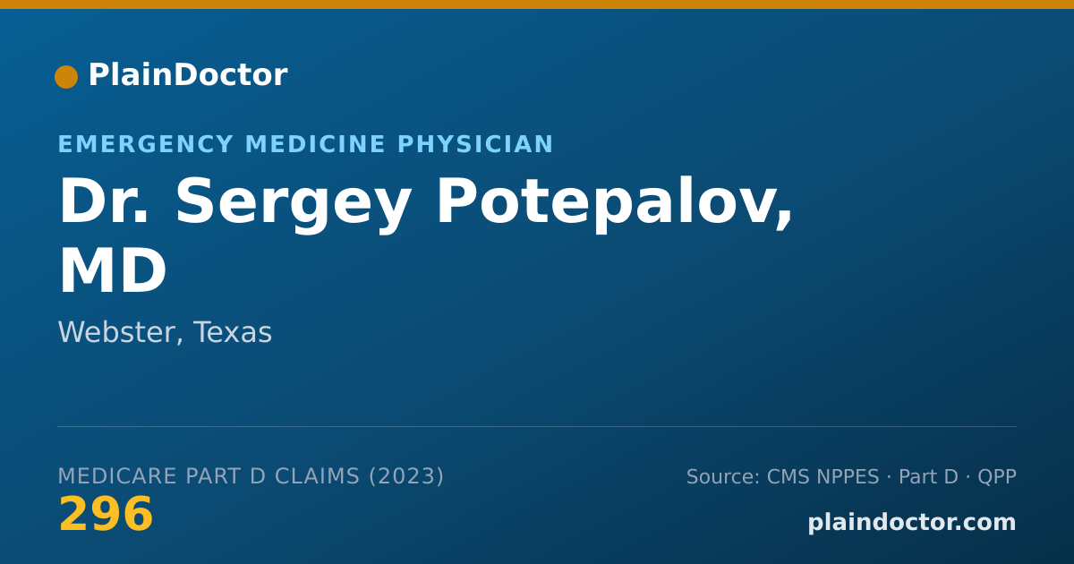 Shareable card for Sergey Potepalov, MD - Emergency Medicine Physician, Webster, TX