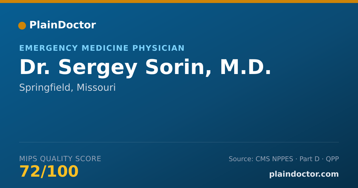 Shareable card for Sergey Sorin, M.D. - Emergency Medicine Physician, Springfield, MO