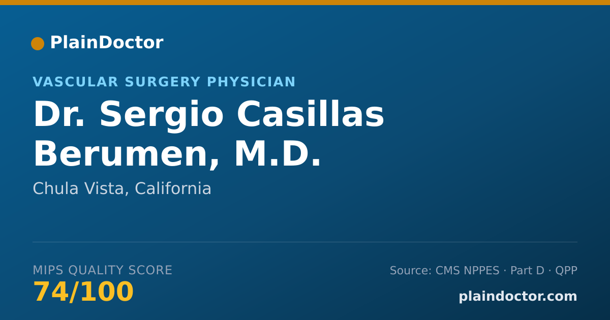 Shareable card for Sergio Casillas Berumen, M.D. - Vascular Surgery Physician, Chula Vista, CA