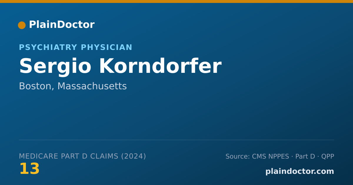 Shareable card for Sergio Korndorfer - Psychiatry Physician, Boston, MA