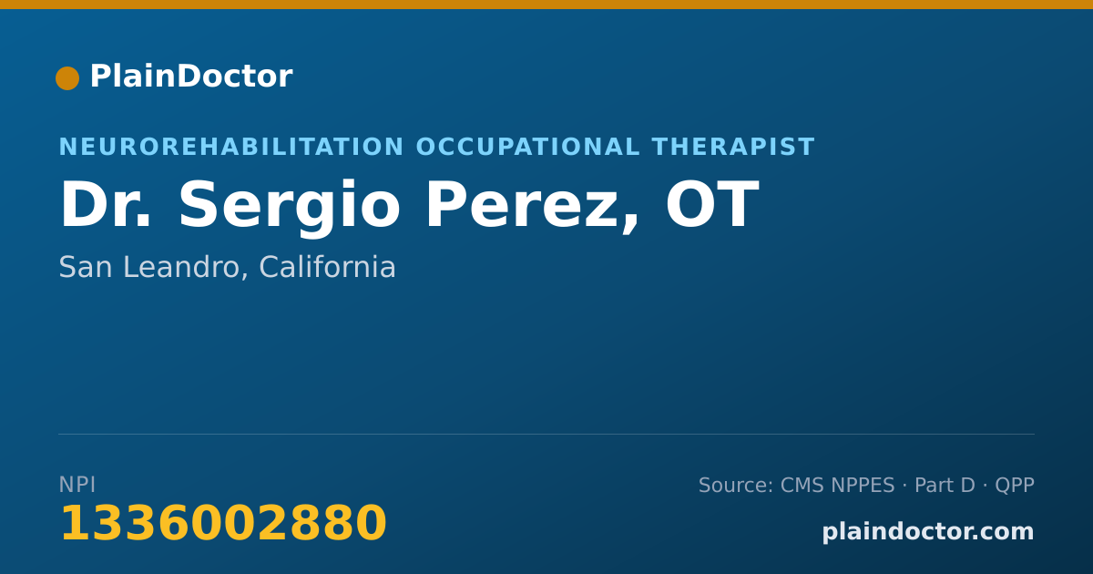 Shareable card for Sergio Perez, OT - Neurorehabilitation Occupational Therapist, San Leandro, CA