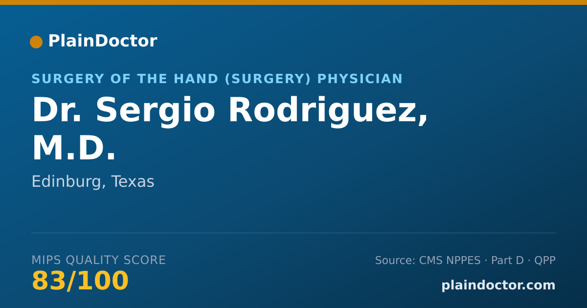 Shareable card for Sergio Rodriguez, M.D. - Surgery of the Hand (Surgery) Physician, Edinburg, TX