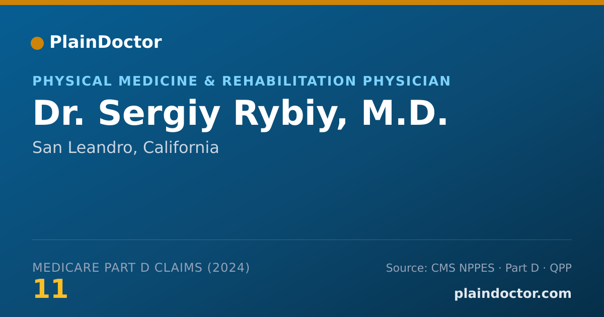 Shareable card for Sergiy Rybiy, M.D. - Physical Medicine & Rehabilitation Physician, San Leandro, CA