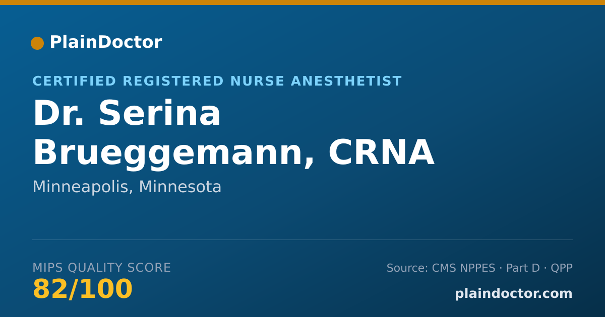 Shareable card for Serina Brueggemann, CRNA - Certified Registered Nurse Anesthetist, Minneapolis, MN