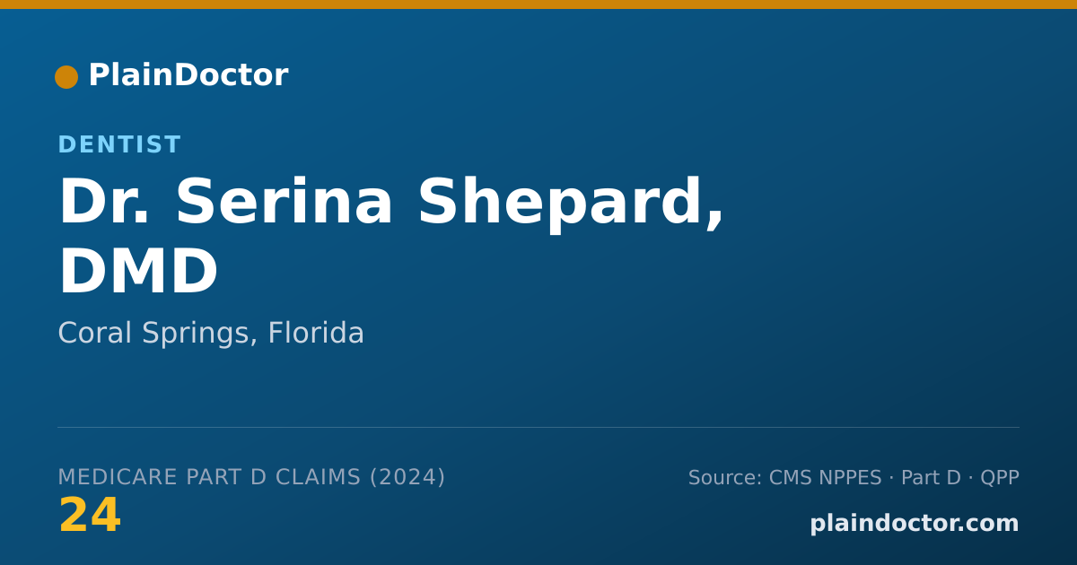 Shareable card for Serina Shepard, DMD - Dentist, Coral Springs, FL