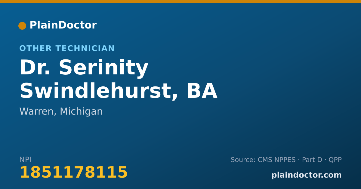 Shareable card for Serinity Swindlehurst, BA - Other Technician, Warren, MI
