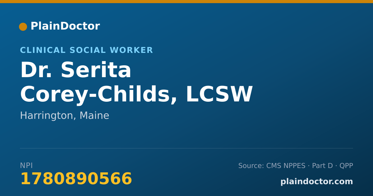 Shareable card for Serita Corey-Childs, LCSW - Clinical Social Worker, Harrington, ME