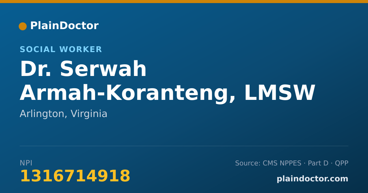 Shareable card for Serwah Armah-Koranteng, LMSW - Social Worker, Arlington, VA