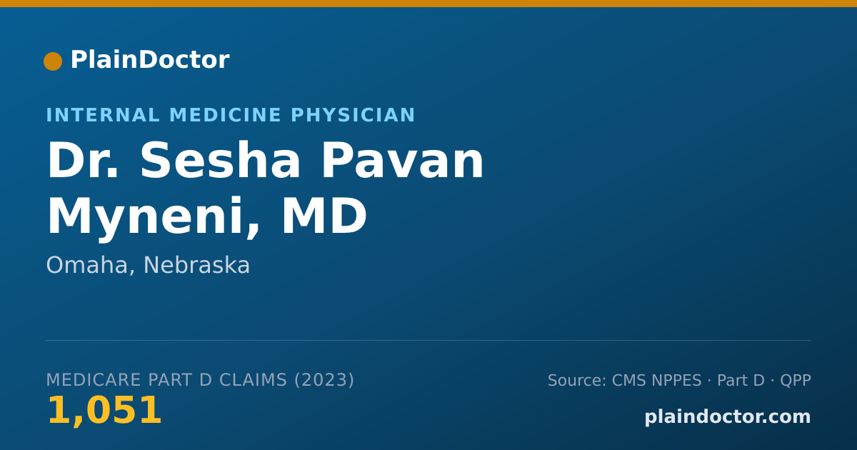Shareable card for Sesha Pavan Myneni, MD - Internal Medicine Physician, Omaha, NE