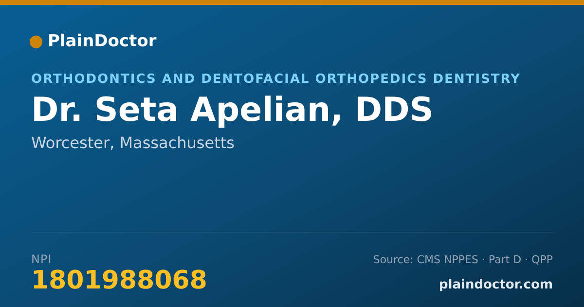 Shareable card for Seta Apelian, DDS - Orthodontics and Dentofacial Orthopedics Dentistry, Worcester, MA
