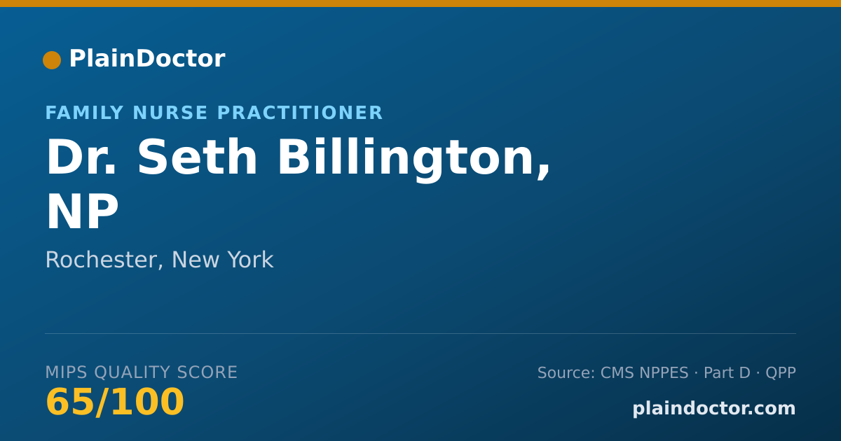 Shareable card for Seth Billington, NP - Family Nurse Practitioner, Rochester, NY
