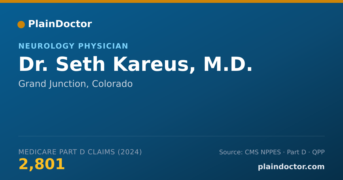 Shareable card for Seth Kareus, M.D. - Neurology Physician, Grand Junction, CO