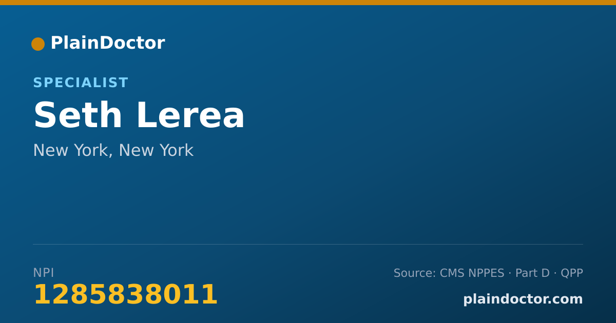 Shareable card for Seth Lerea - Specialist, New York, NY