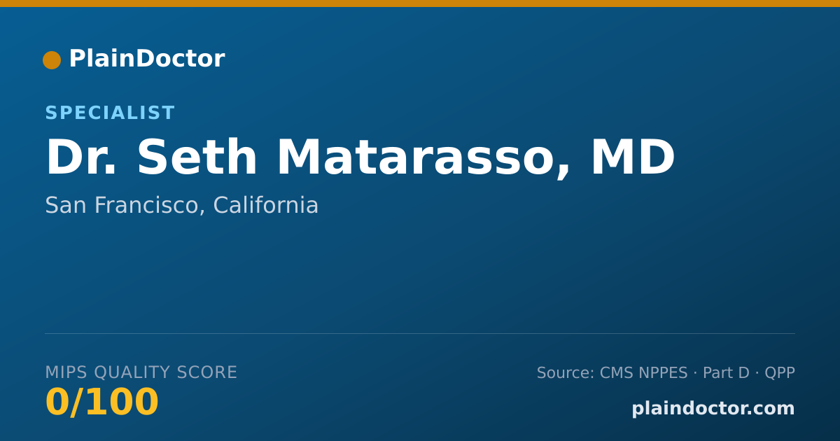 Shareable card for Seth Matarasso, MD - Specialist, San Francisco, CA