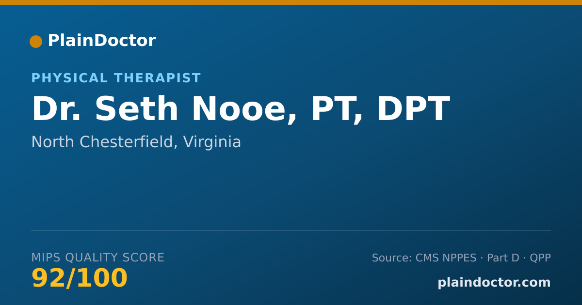 Shareable card for Seth Nooe, PT, DPT - Physical Therapist, North Chesterfield, VA