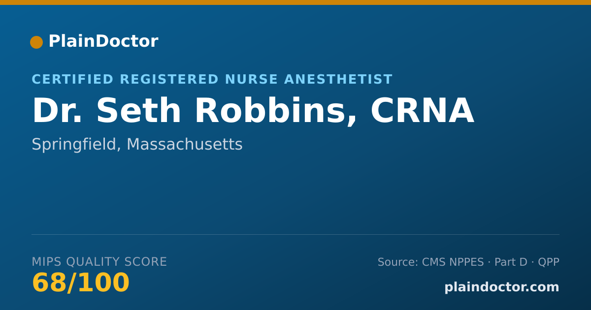 Shareable card for Seth Robbins, CRNA - Certified Registered Nurse Anesthetist, Springfield, MA