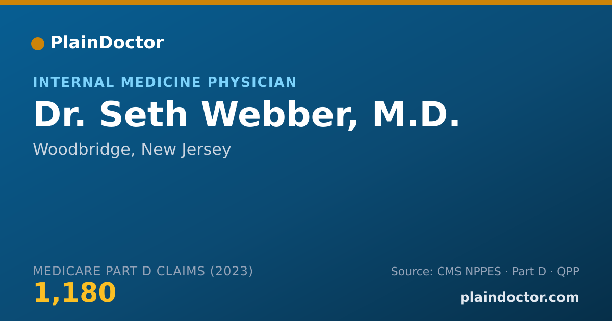 Shareable card for Seth Webber, M.D. - Internal Medicine Physician, Woodbridge, NJ