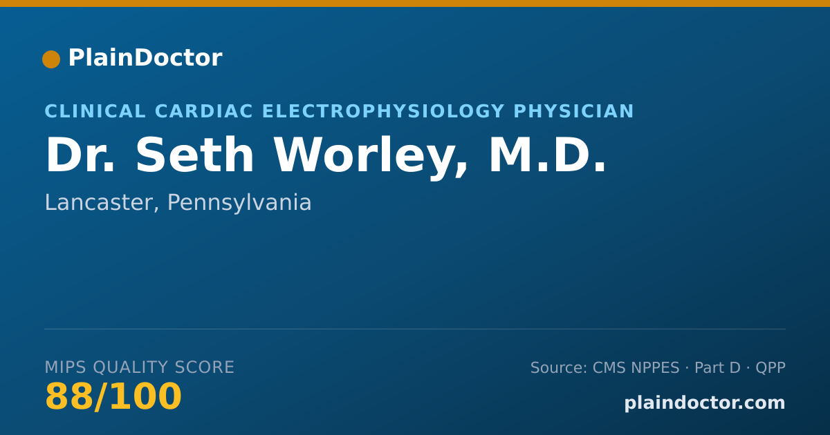 Shareable card for Seth Worley, M.D. - Clinical Cardiac Electrophysiology Physician, Lancaster, PA