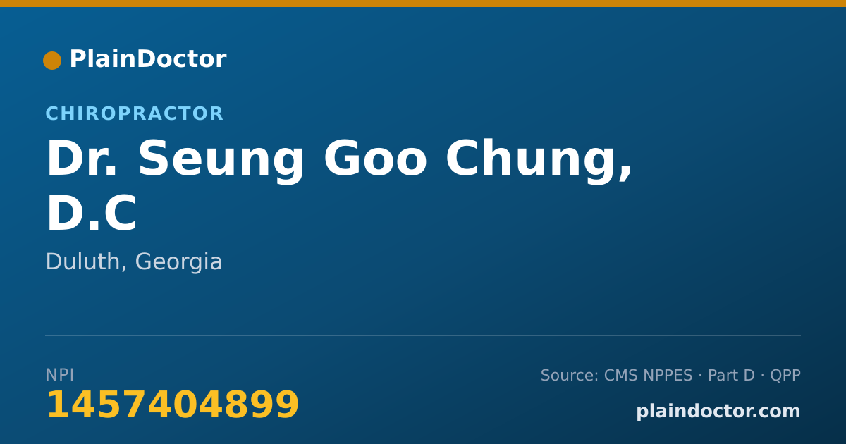 Shareable card for Seung Goo Chung, D.C - Chiropractor, Duluth, GA
