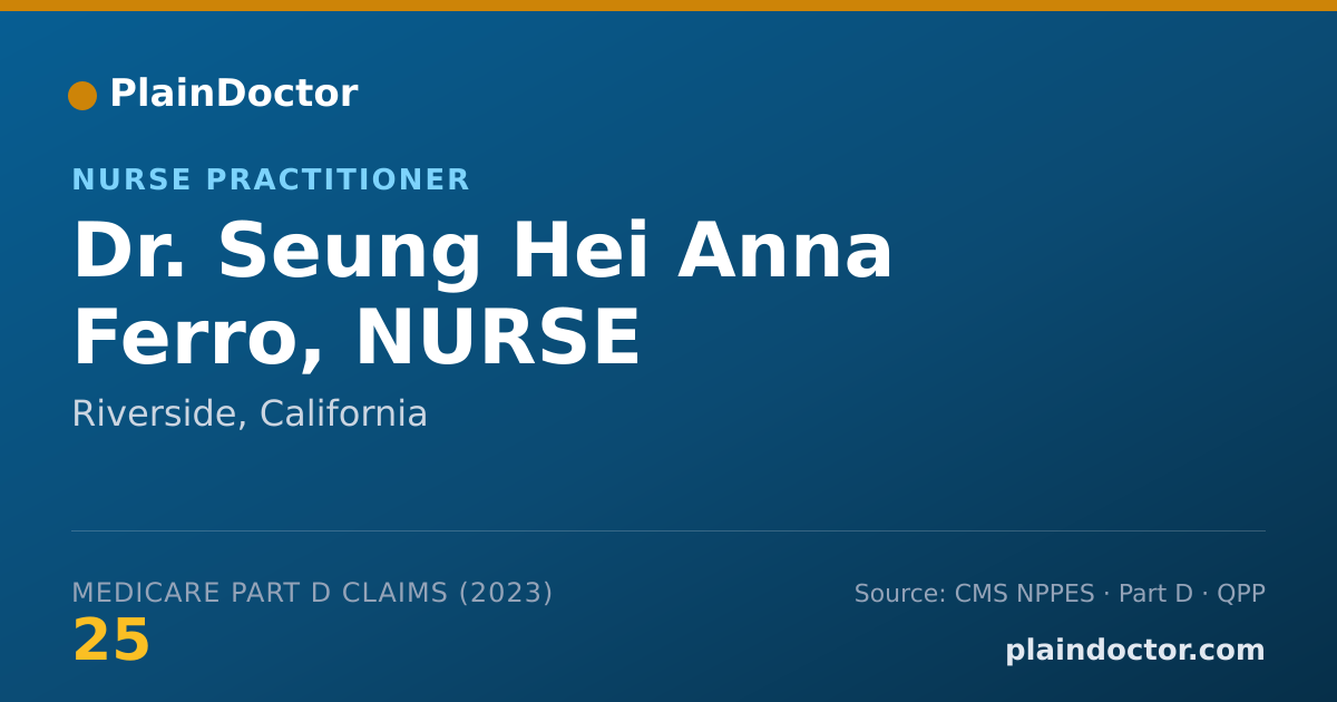 Shareable card for Seung Hei Anna Ferro, NURSE PRACTITIONER - Nurse Practitioner, Riverside, CA