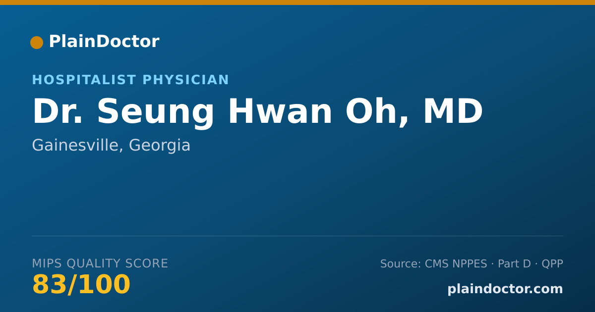 Shareable card for Seung Hwan Oh, MD - Hospitalist Physician, Gainesville, GA