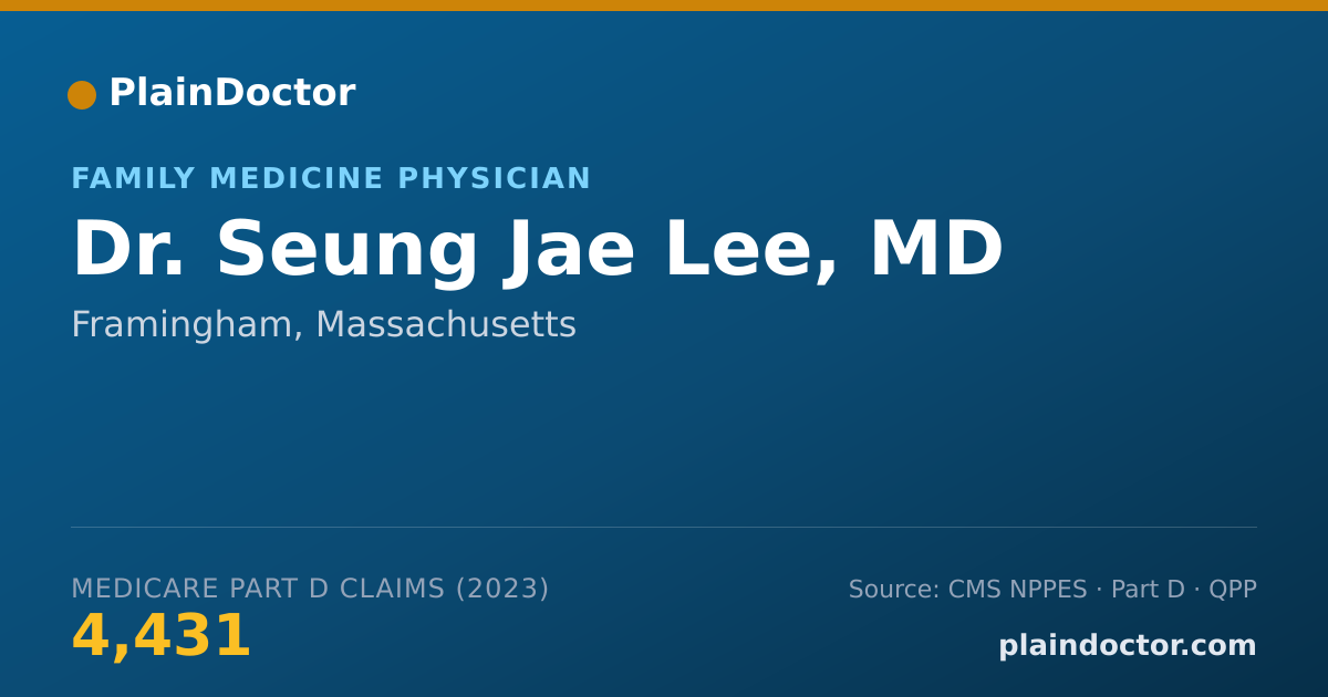 Shareable card for Seung Jae Lee, MD - Family Medicine Physician, Framingham, MA