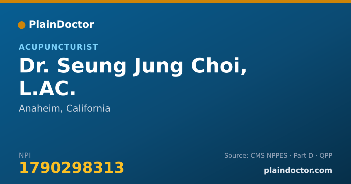 Shareable card for Seung Jung Choi, L.AC. - Acupuncturist, Anaheim, CA