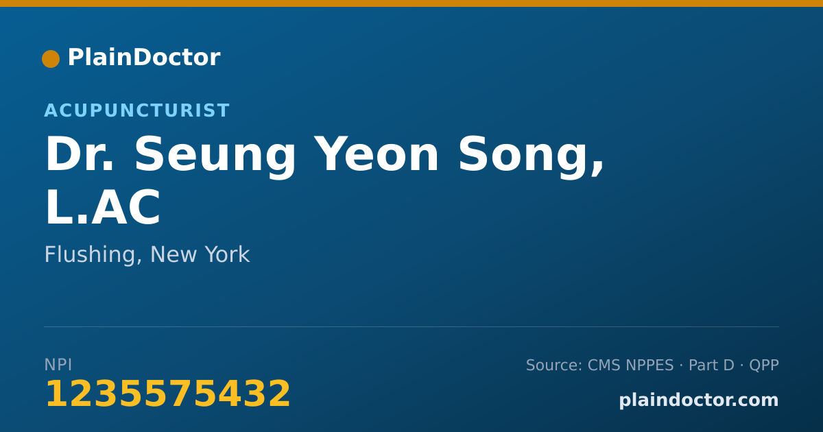 Shareable card for Seung Yeon Song, L.AC - Acupuncturist, Flushing, NY