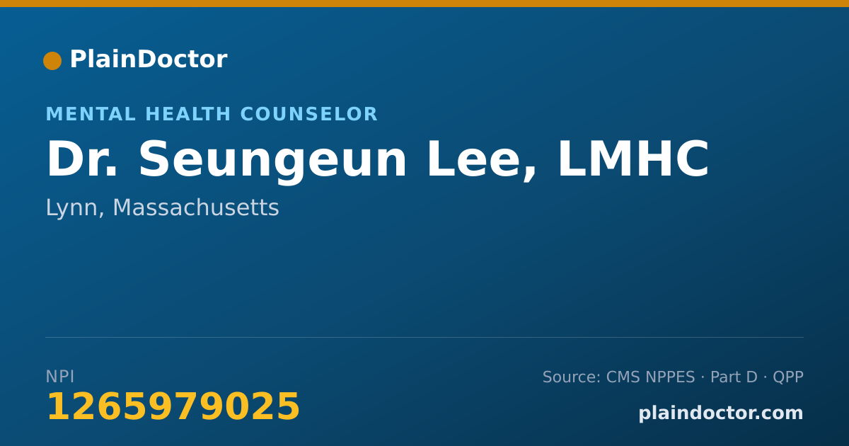 Shareable card for Seungeun Lee, LMHC - Mental Health Counselor, Lynn, MA