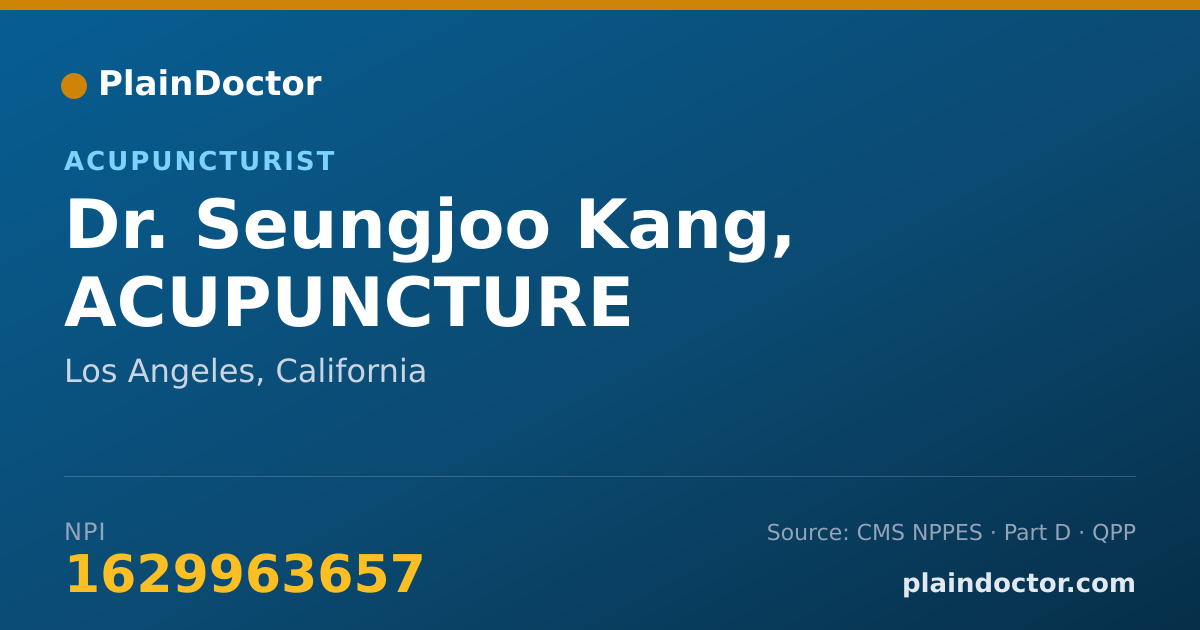 Shareable card for Seungjoo Kang, ACUPUNCTURE - Acupuncturist, Los Angeles, CA