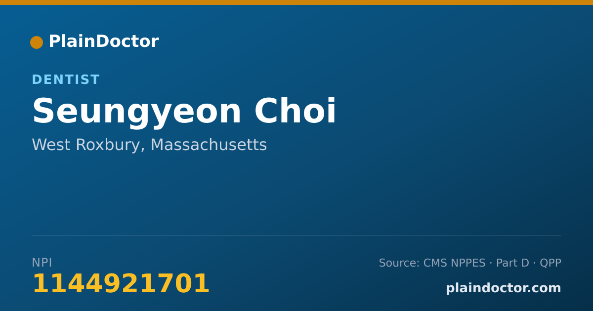 Shareable card for Seungyeon Choi - Dentist, West Roxbury, MA