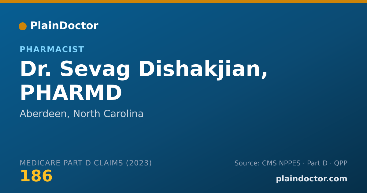 Shareable card for Sevag Dishakjian, PHARMD - Pharmacist, Aberdeen, NC