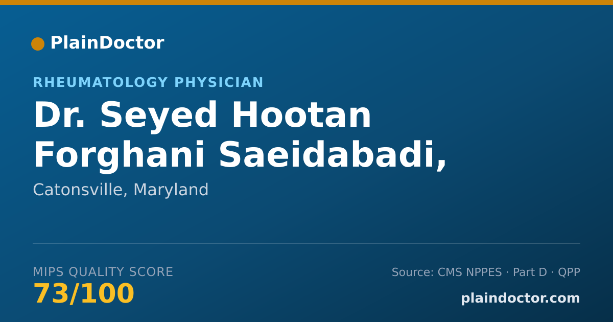Shareable card for Seyed Hootan Forghani Saeidabadi, M.D. - Rheumatology Physician, Catonsville, MD