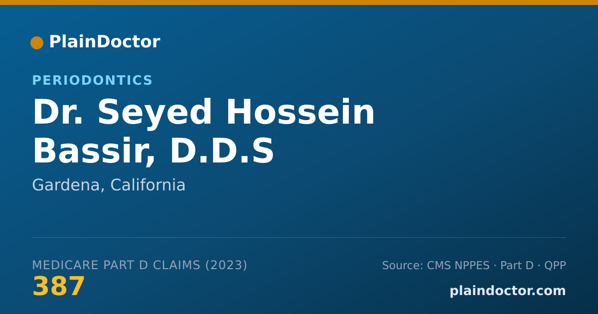 Shareable card for Seyed Hossein Bassir, D.D.S - Periodontics, Gardena, CA