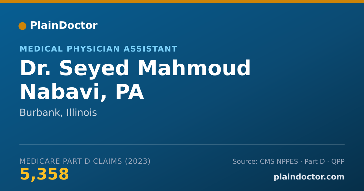 Shareable card for Seyed Mahmoud Nabavi, PA - Medical Physician Assistant, Burbank, IL