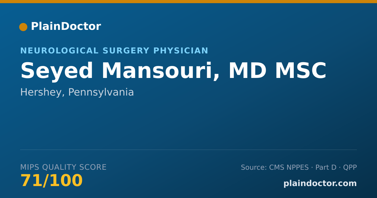 Shareable card for Seyed Mansouri, MD MSC - Neurological Surgery Physician, Hershey, PA