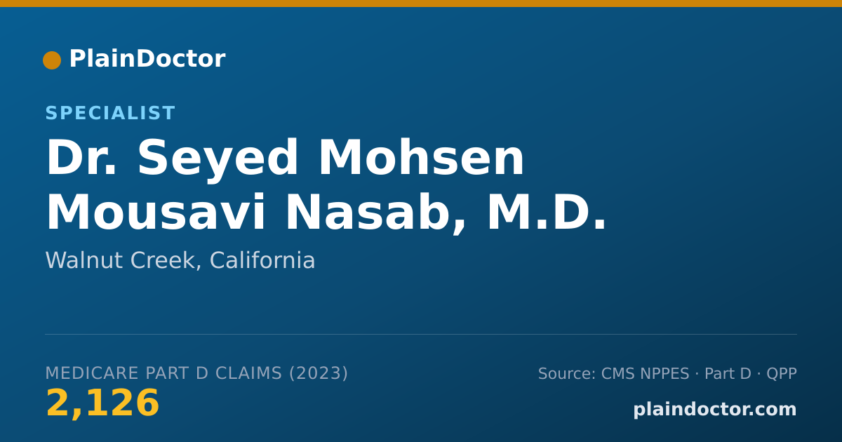 Shareable card for Seyed Mohsen Mousavi Nasab, M.D. - Specialist, Walnut Creek, CA